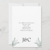 ユーカリ フラワーレース モノグラム 婚約 招待状 (裏面)