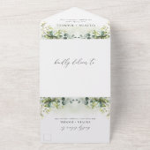 ユーカリ フラワー オールインワン ウェディング インビテーション (外側)