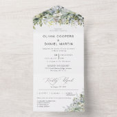 ユーカリ フラワー オールインワン ウェディング インビテーション (内側)