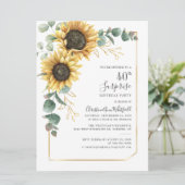 ユーカリ フラワー ヒマワリ 40歳の誕生日パーティー 招待状 (スタンド正面)