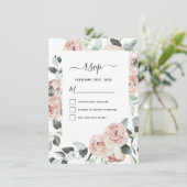 ユーカリ フローラル グリーン ウェディング RSVP 招待状 (スタンド正面)