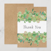 ユーカリ フローラル グリーン リスト クラフト サンクス サンキューカード (正面/裏面)