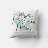 ユーカリ フローラル グリーン 花束 エレガント クッション (裏面)