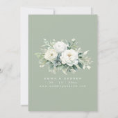 ユーカリ フローラル セージグリーン ウェディング 招待状 (裏面)