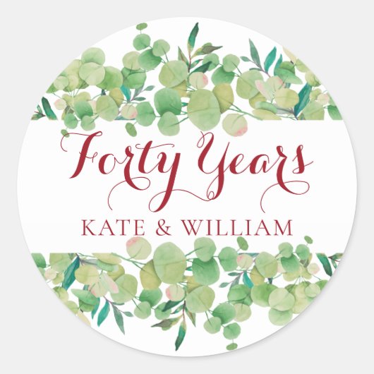 ユーカリ フローラル 40周年記念 ラウンドシール (正面)