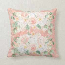 ユーカリ・フローラ・素朴グリーン・ピーチ クッション