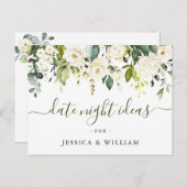 ユーカリ ブライダルシャワーのためのデートナイトアイデアカード ポストカード (正面/裏面)
