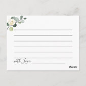 ユーカリ ブライダルシャワーのためのデートナイトアイデアカード ポストカード (裏面)