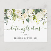 ユーカリ ブライダルシャワーのためのデートナイトアイデアカード ポストカード (正面)