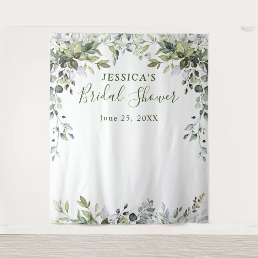 ユーカリ ブライダルシャワー おしゃれ フォトブース 背景 タペストリー (正面)