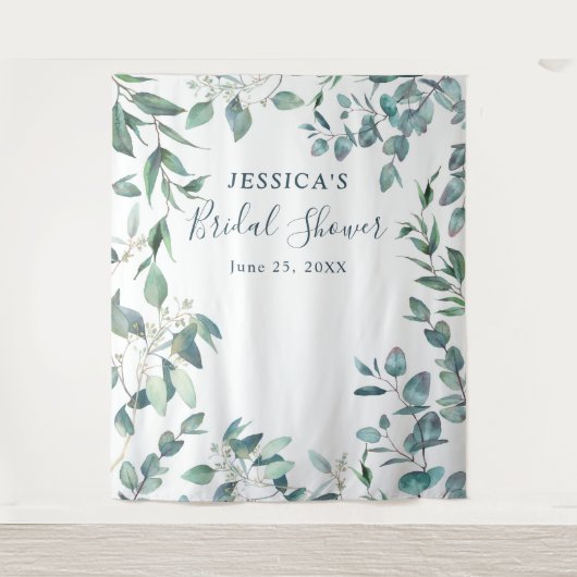 ユーカリ ブライダルシャワー おしゃれ フォトブース 背景 タペストリー (正面)