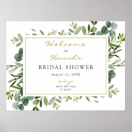 ユーカリ ブライダルシャワー ウェルカムサイン ポスター