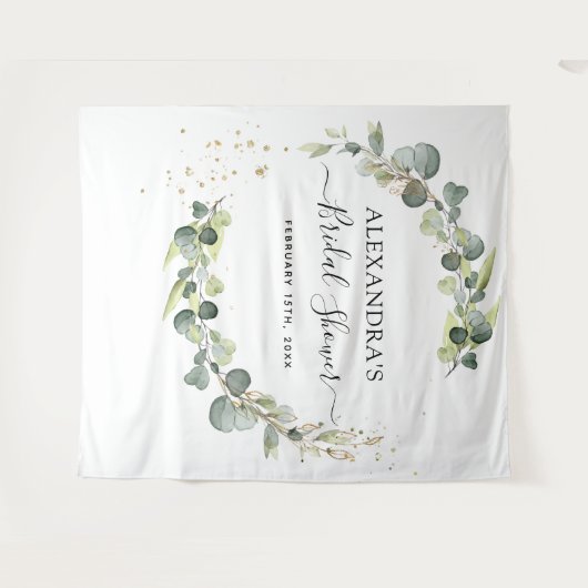 ユーカリ ブライダルシャワー フォトブース 背景 タペストリー (正面(横))