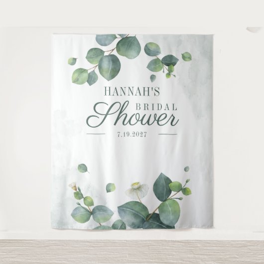 ユーカリ ブライダルシャワー フォトブース 背景 タペストリー (正面)