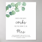 ユーカリ - ブライダルシャワー 何個の栓を予想? ポスター (正面)