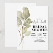 ユーカリ ブライダルシャワー 招待状, 花のブライダル 招待状 (正面/裏面)