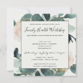 ユーカリ・ブラッシュ・ローズ・フォリアージ・ワークショップ・イベント 招待状 (正面)