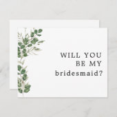 ユーカリ・ブーケが私のブライドメイド・カードになる セーブザデート (正面/裏面)