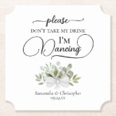 ユーカリ・ブーケは私の飲み物を飲結婚まない ペーパーコースター (正面)