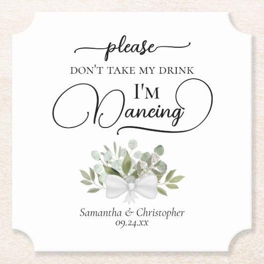 ユーカリ・ブーケは私の飲み物を飲結婚まない ペーパーコースター (正面)