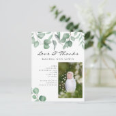 ユーカリ ベイビー お知らせ フォト 愛と感謝 ポストカード (スタンド正面)