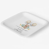 ユーカリ ベビーシャワー ベアリーウェイト ベア & バルーン ペーパープレート (傾斜あり)