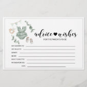 ユーカリ ベビーシャワー 両親へのアドバイス 願い カード (正面)