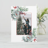 ユーカリ、ベリー、スプルース、2-Photoクリスマス 案内状 (スタンド正面)