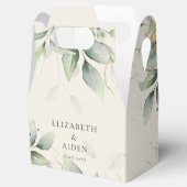 ユーカリ、ベージュ、緑結婚園、箱 フェイバーボックス (オープン)