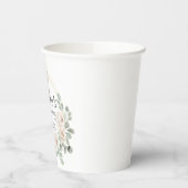 ユーカリ ホワイト フラワーブライダルシャワー 紙コップ (左)