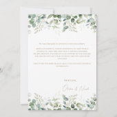 ユーカリ ホワイト 婚約発表カード 招待状 (裏面)