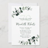 ユーカリ ボタニカル グリーン 70歳の誕生日 招待状 (正面)