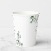 ユーカリ ボタニカル スクリプト ミニマル ブライダル シャワー 紙コップ (右)