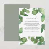 ユーカリ ボヘミアンスタイルのグリーン ゲスト情報 詳細 エンクロージャーカード (正面/裏面)