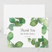 ユーカリ ボヘミアンフラワー ウェディング サンクスカード サンキューカード (正面/裏面)