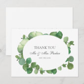 ユーカリ ボヘミアンフラワー ウェディング サンクス サンキューカード (正面/裏面)