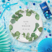 ユーカリ ボヘミアンフラワー ウェディング ペーパープレート (パーティー)