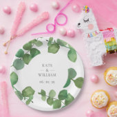 ユーカリ ボヘミアンフラワー ウェディング ペーパープレート (パーティー)