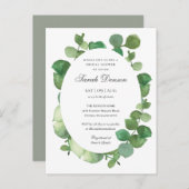 ユーカリ ボヘミアンフラワー ブライダルシャワー 案内ポストカード (正面/裏面)