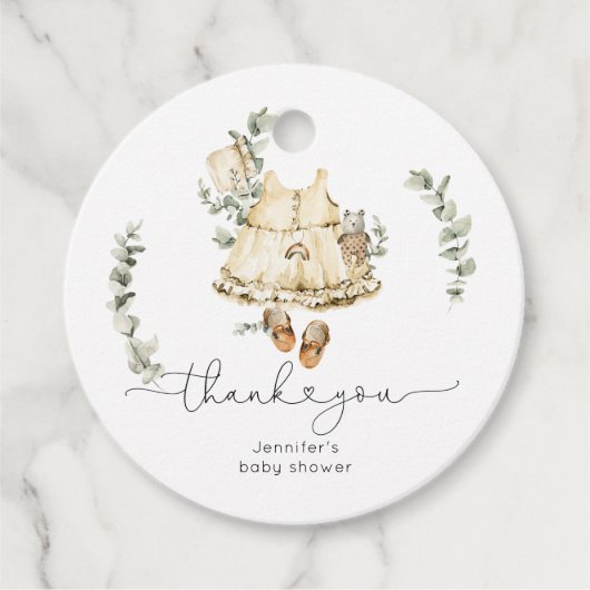 ユーカリ ボヘミアンベビー服 女の子 シャワー フェイバータグ (正面)