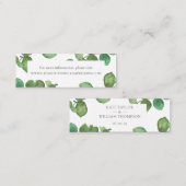 ユーカリ・ボホ・グリーン結婚リーのウェブサイトカード コーリングカード (正面/裏面)