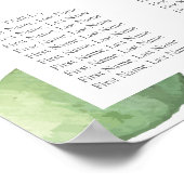 ユーカリ・ボホ・グリーン結婚リーのシーティングチャート ポスター (角)