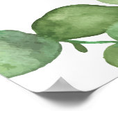 ユーカリ・ボホ・グリーン結婚リーの歓迎サイン ポスター (角)