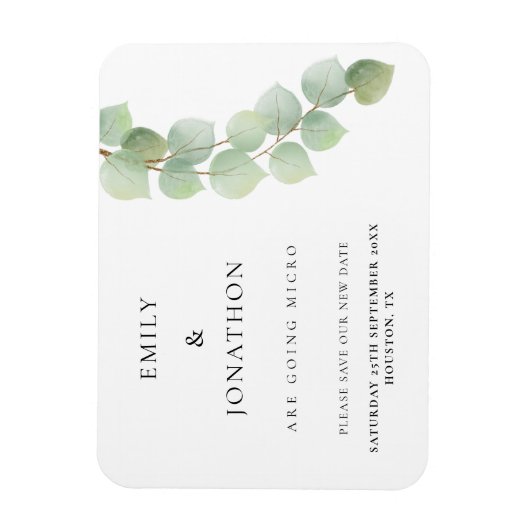 ユーカリ·マイクロの小さな結婚式が日付を救う マグネット (縦)