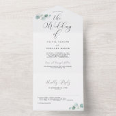 ユーカリ ミニマル カリグラフィー ウェディング オールインワン招待状 (内側)