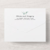 ユーカリ ミニマル カリグラフィー ウェディング オールインワン招待状 (裏面)