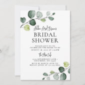 ユーカリ ミニマル ブライダル シャワー 招待状 (正面)