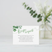 ユーカリ メイソンジャー ブライダルシャワー レシピリクエスト エンクロージャーカード (スタンド正面)