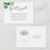 ユーカリ メイソンジャー ブライダルシャワー レシピ リクエスト エンクロージャーカード (正面/裏面)