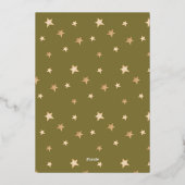 ユーカリ&モイスクリスマスリース金ゴールド星写真 箔シーズンカード (裏面)